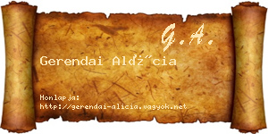 Gerendai Alícia névjegykártya